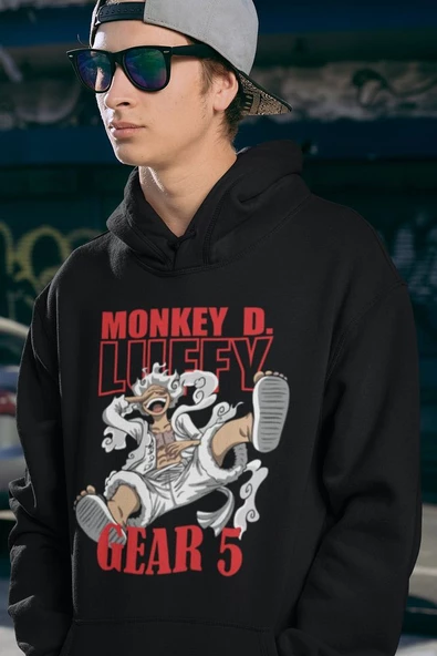 Monkey D. Luffy Gear 5 Baskılı Unisex Oversize Anime Hoodie