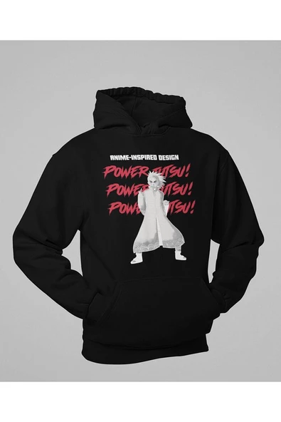 Power Jutsu ! Karakter Baskılı Unisex Oversize Anime Hoodie