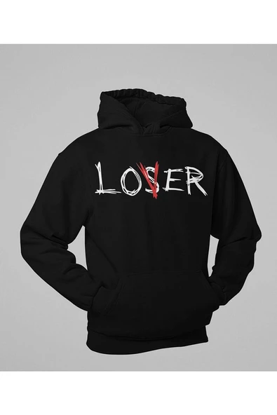 Loser Yazılı Unisex Oversize Hoodie