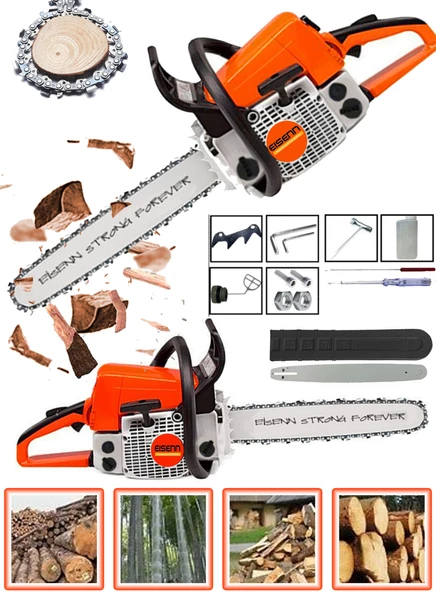 Eisenn Germany Prosaw MS-8800 Benzinli 14 Hp Arazi Ağaç Motoru Hızar Bıçkı Testere Odun Kesim Makinası 52 CC