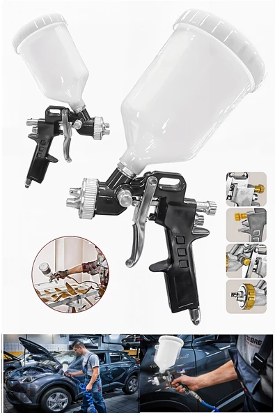 Premium Kalite Üstten Depolu Profesyonel 600 cc Boya Sprey Tabancası 1.8mm - Resim 3