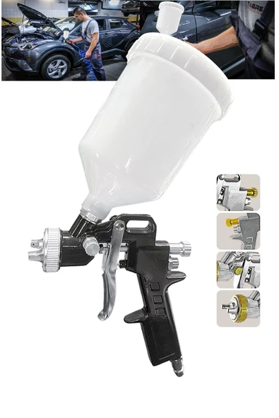 Premium Kalite Üstten Depolu Profesyonel 600 cc Boya Sprey Tabancası 1.8mm - Resim 2