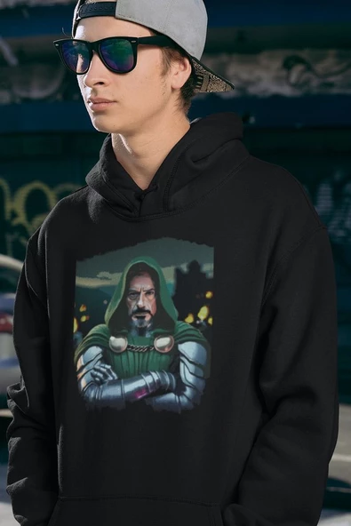 2026 Doctor Doomsday Baskılı Unisex Oversize Marvel Hoodie