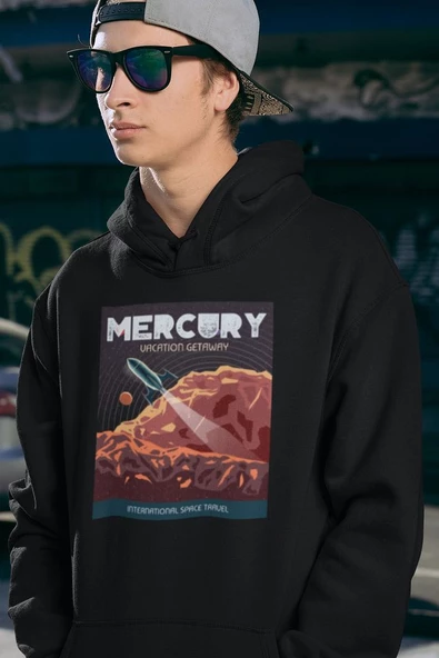 Mercury Vacation Getaway Baskılı Unisex Oversize Hoodie