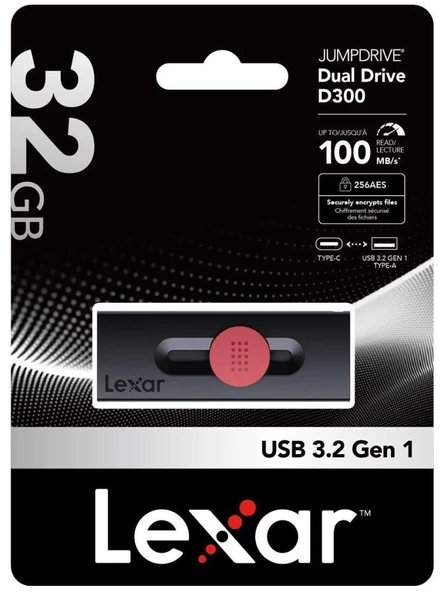 Lexar 32gb Usb Typec D300 100MB/s USB3.2 Flash Bellek - 3