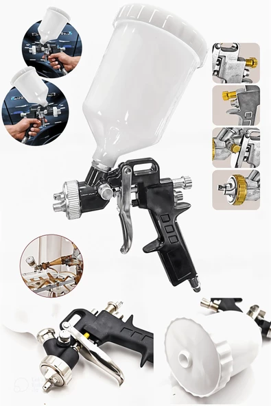 Premium Kalite Üstten Depolu Profesyonel 600 cc Boya Sprey Tabancası 1.8mm ürün görseli