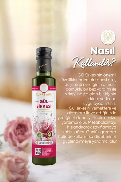 Gül Sirkesi Doğal Fermantasyon Rose Vinegar 500 Ml - 2