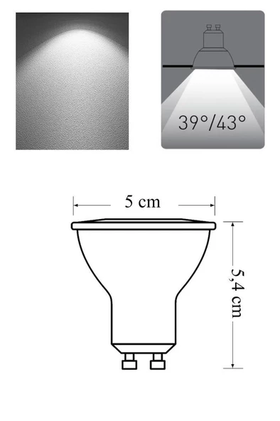 Panasonic 4W (50W) Led Spot Ampul Beyaz 6500K - 6 Adet Avize Çanak Lamba - 2