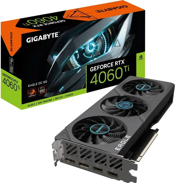 GIGABYTE GV-N406TEAGLE OC-8GD RTX4060Tİ EAGLE 8GB GDDR6 128 Bit Ekran Kartı