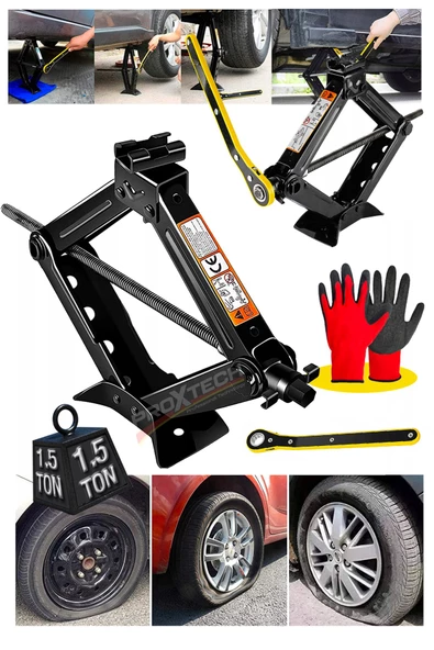 Araba Kaldırma Oto Krikosu 1.5Ton-1500 KG Cırcır Kollu  Yüksek  Kalite  Makas Cırcır Otomatik Kriko - Resim 3