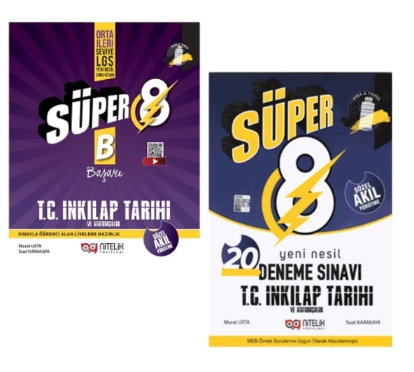 NİTELİK YAYINLARI 8.SINIF YENİ NESİL T.C. İNKILAP TARİHİ SORU KİTABI B + 20 Deneme