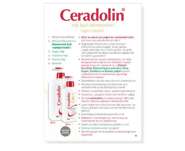 Ceradolin Lipo Yağ Bazlı 500 ml Nemlendirici Losyon - 2