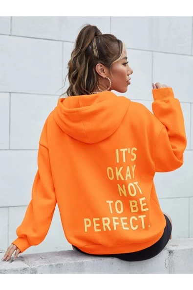 Unisex Its Okey Baskılı Oversize Kapüşonlu Sweatshirt - 6