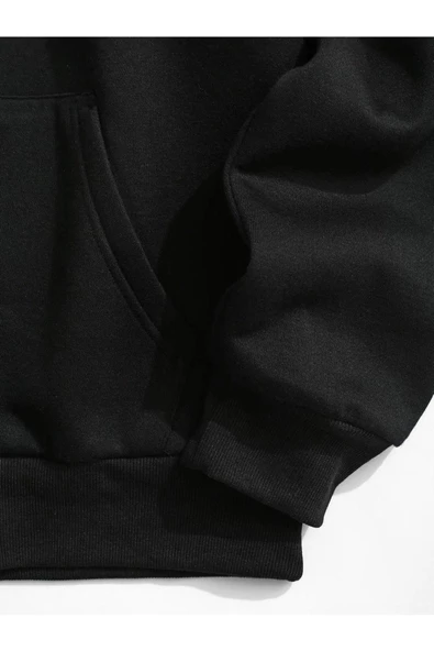 Unisex Gülücük Baskılı Oversize Kapşonlu Sweatshirt - 2