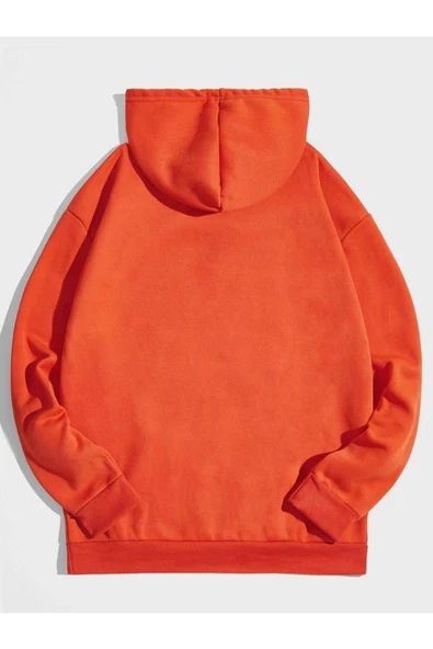 Unisex Gülücük Baskılı Oversize Kapşonlu Sweatshirt - 7