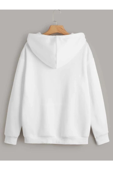 Unisex Los Angeles Baskılı Oversize Kapşonlu Sweatshirt - Resim 8