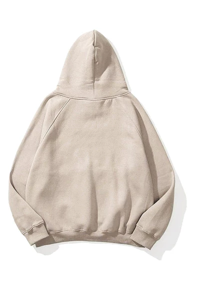 Unisex Essantial Baskılı Oversize Kapşonlu Sweatshirt - 4