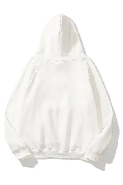 Unisex Essantial Baskılı Oversize Kapşonlu Sweatshirt - 6