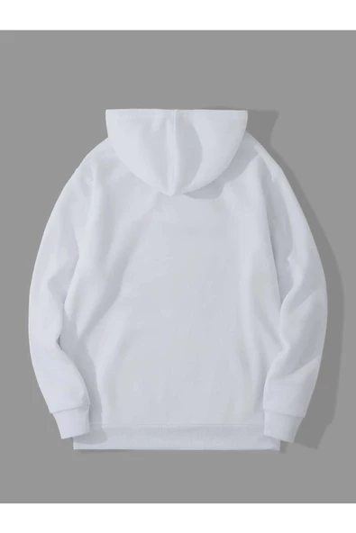 Unisex Yeşil Brooklyn Baskılı Oversize Kapşonlu Sweatshirt - Resim 5