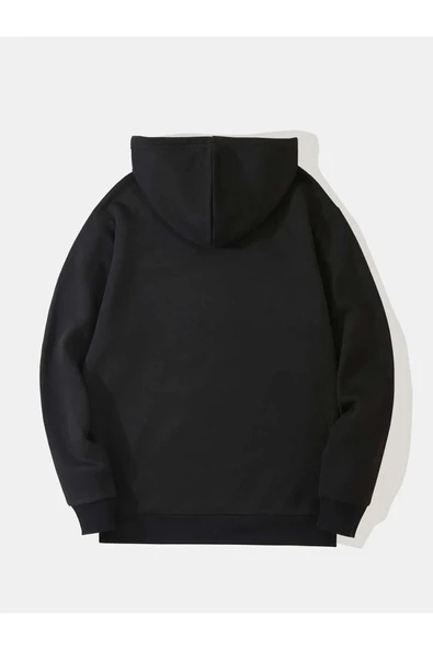 Unisex Heykel Baskılı Oversize Kapşonlu Sweatshirt - Resim 4