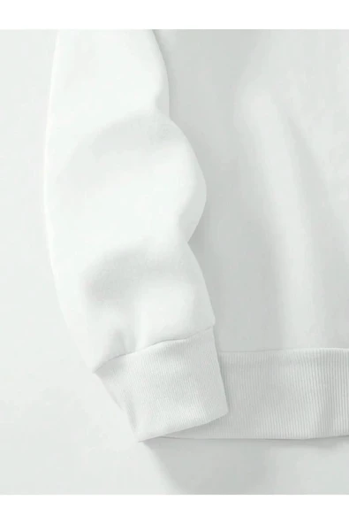 Unisex Dik Yaka Yarım Fermuarlı Oversize Sweatshirt - 8