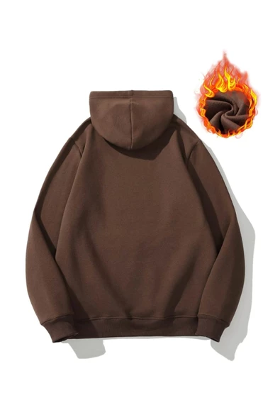 Unisex Ayıcık Baskılı Oversize Kapşonlu Sweatshirt - 2