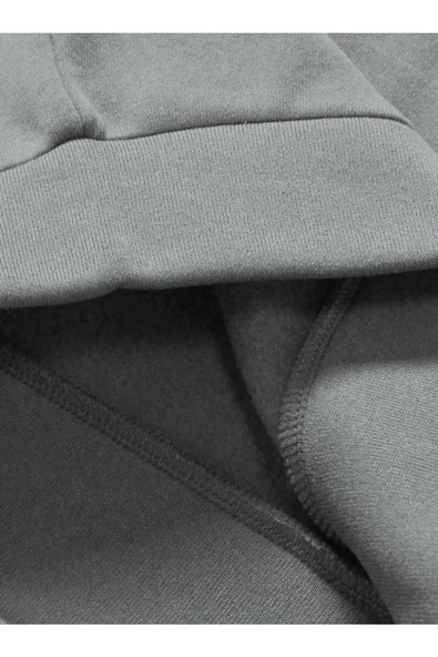 Unisex Los Angeles Baskılı Oversize Parçalı Polo Yaka Fermuarlı Sweatshirt - 12