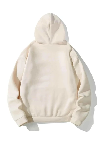 Unisex California Baskılı Oversize Kapşonlu Sweatshirt - Resim 5