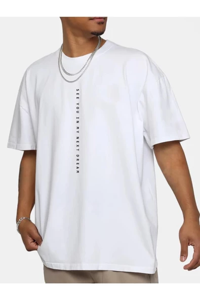 Erkek 3'lü Sırt Baskılı Oversize T-shirt - 12