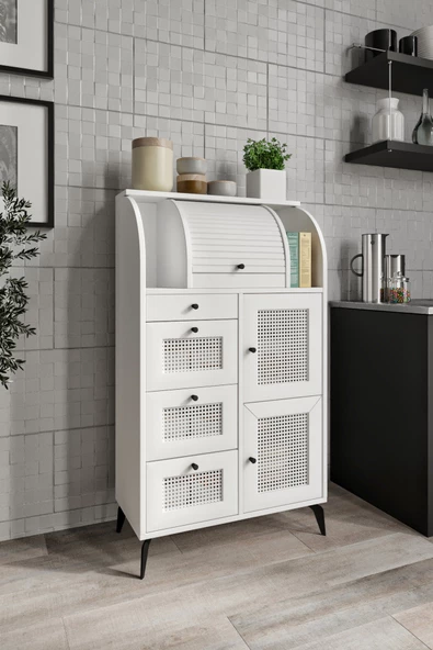 Merlin Mobilya ASTANA 9 Bölmeli Beyaz Kuru Bakliyat Saklama Kileri ve Ekmeklik - 2