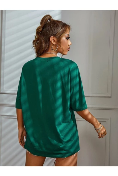 Kadın Malibu Baskılı Oversize T-Shirt - 7