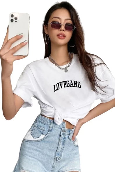 Kadın Lovegang Baskılı Tshirt - 2