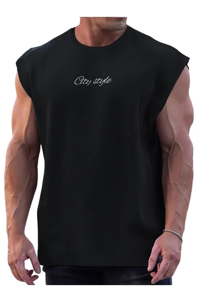 Erkek  City Baskılı Oversize T-shirt - 3