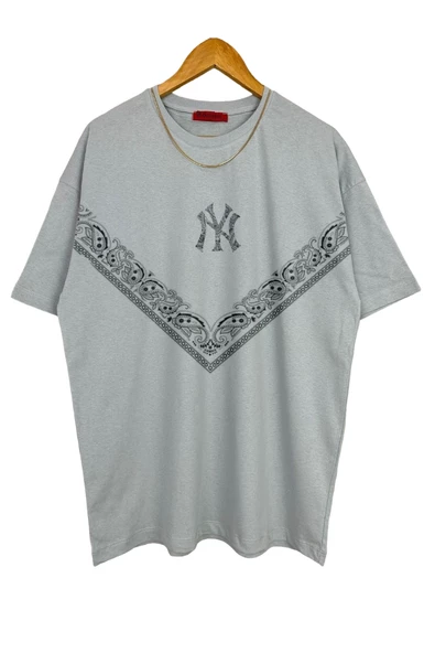 Erkek NY Baskılı T-Shirt - 5