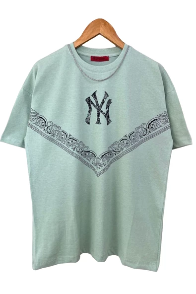 Erkek NY Baskılı T-Shirt - 9