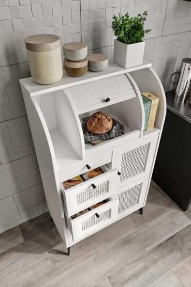 Merlin Mobilya ASTANA 9 Bölmeli Beyaz Kuru Bakliyat Saklama Kileri ve Ekmeklik - 5