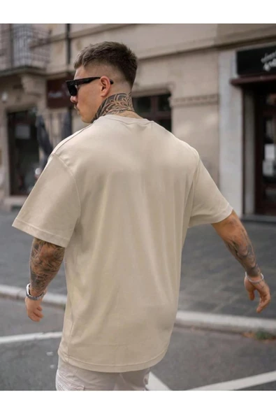 Erkek Faith Over Baskılı Oversize T-shirt - 7