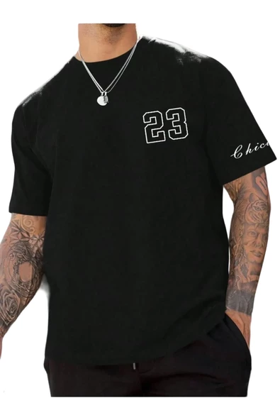 Erkek Chicago Baskılı Oversize T-shirt - 5