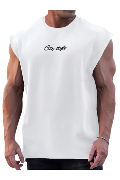 Erkek  City Baskılı Oversize T-shirt - 2
