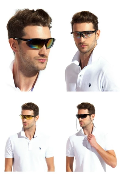 Oakley Polarize 5 lensli taktikal gözlük / Tactical gözlük / Bisiklet Gözlüğü - 6
