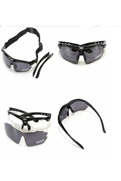 Taktikal 5 Lensli Koruyucu Gözlük Oakley Polarized Tactical Gözlük / Taktik Gözlük / Balistik Gözlük - 8