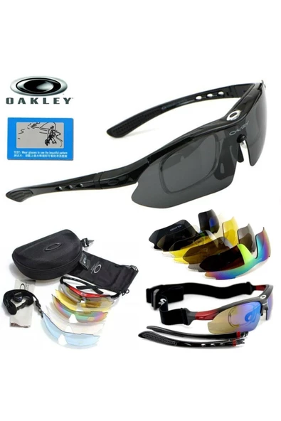 Taktikal 5 Lensli Koruyucu Gözlük Oakley Polarized Tactical Gözlük / Taktik Gözlük / Balistik Gözlük