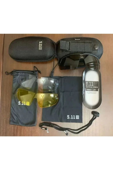 Tactical koruyucu 3 lensli gözlük 5.11 / Taktikal gözlük / Bisiklet gözlüğü - 6