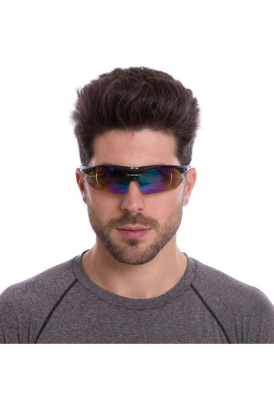 Oakley Polarize 5 lensli taktikal gözlük / Tactical gözlük / Bisiklet Gözlüğü - 4