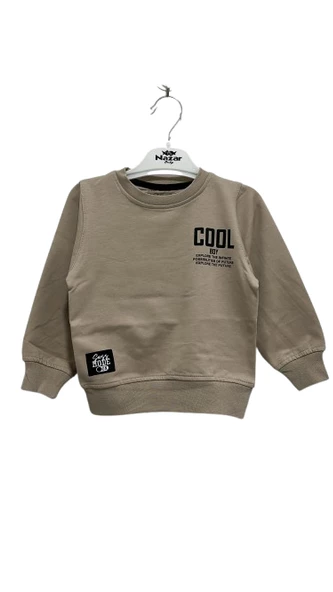 uğurböceğiçocuk Cool Boy Yazılı Maskot Erkek Sweat 1474