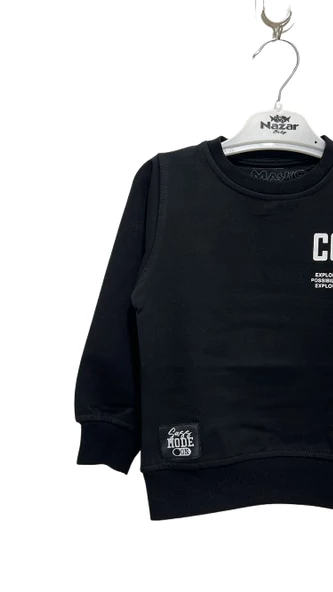 uğurböceğiçocuk Cool Boy Yazılı Maskot Erkek Sweat 1474 - 12