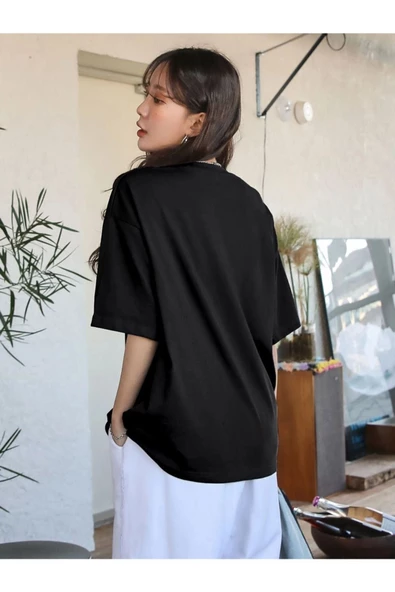 Unisex Raw Baskılı Oversize T-shirt - 5