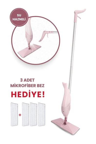 Flora Yunus Spreyli Su Hazneli Mop + 3 Adet Mikrofiber Bez HEDİYE! - Resim 2
