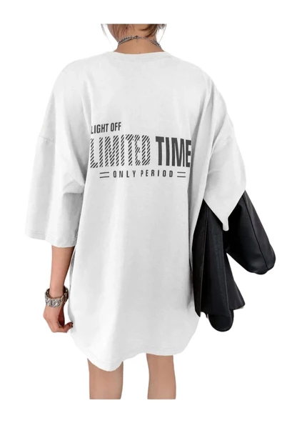 Unisex Limited Time Baskılı Oversize T-shirt