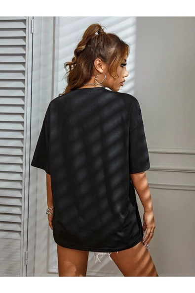 Unisex Los Angeles Baskılı Oversize T-shirt - 6